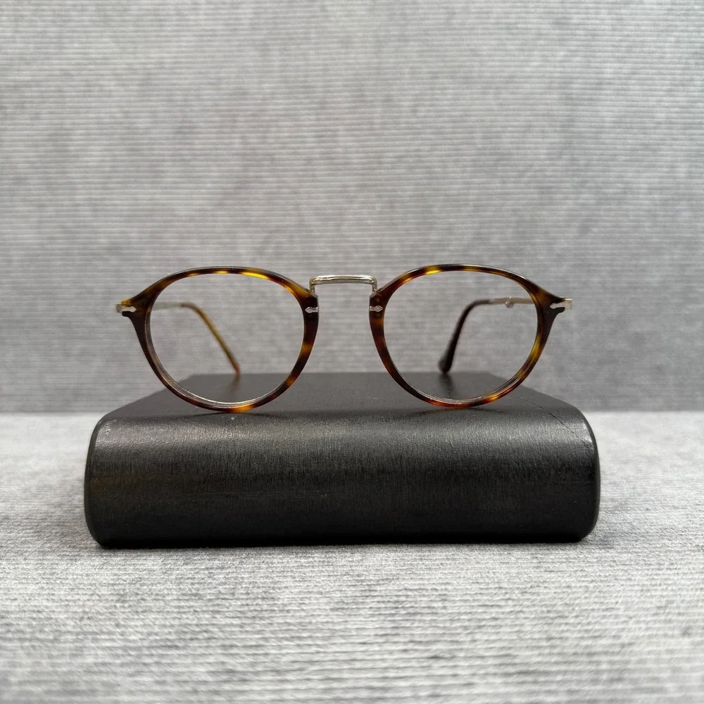 Vintage Tortoiseshell Round Y2k Eyeglasses  140 RC002 Silver Metal Temples